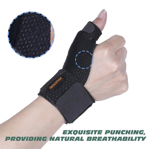 Reversible Thumb And Wrist Stabilizer Compression Splint with Copper Ions for breathable support and pain relief.