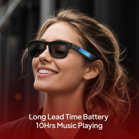 Kickass Open Ear Bluetooth Sunglasses With UV400 Lens Shielding And A Rock Solid Ten Hour Battery Built In Mic Drips Clean Bass And Crisp Call Audio Groove To All Your Favorites While Crushing Workouts Or Cruising City Streets