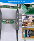 Pro Grade Four Arm Adjustable Soldering Helping Hands With Flexible Gooseneck Arms 360 Degree Rotating PCB Holder in use