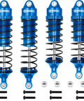 Oil Shock Absorber Damper Set For 1 By 10 RC Traxxas Slash 2WD And 4X4 Hoss; blue aluminum, leak-proof sealing