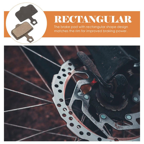 Mountain Bike Disc Brake Pads, 4 Pairs, Lightweight Semi Metallic Replacement Kit For Hydraulic Systems on wheel close-up