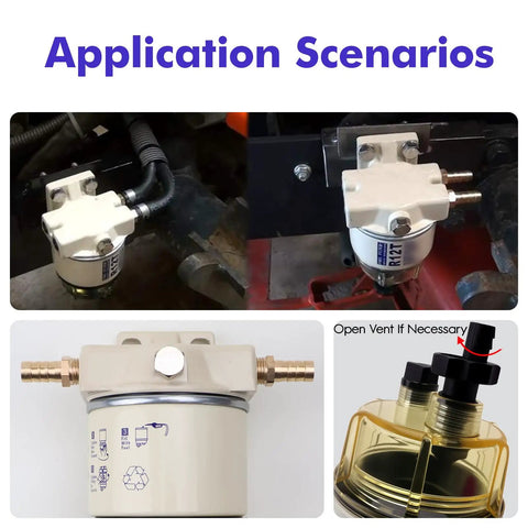 Marine Fuel Water Separator Filter Kit With 10 Micron Replacement For Outboard Engines installation examples