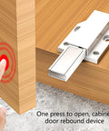 Grab These Slay Touch Activated Cabinet Door Catches With Secure 4 Point Fastening, showing touch mechanism, ABS steel build.
