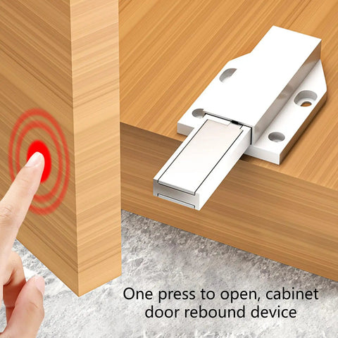 Grab These Slay Touch Activated Cabinet Door Catches With Secure 4 Point Fastening, showing touch mechanism, ABS steel build.