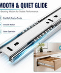 Heavy Duty Stainless Steel Drawer Slides 500 Lb Capacity Full Extension Rails Side Mount Industrial Grade Built To Haul Heavy Loads With Smooth Quiet Operation 2.5mm Steel Build, ball-bearing slide close-up