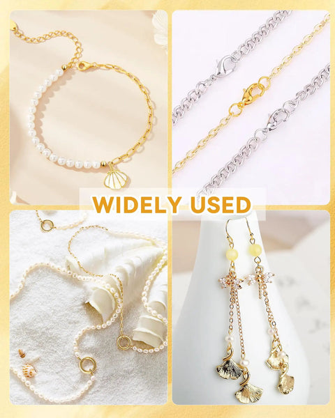 All In One Jewelry Making Kit For Real Pros With 2400 Jump Rings In Gold And Silver for creating necklaces and earrings