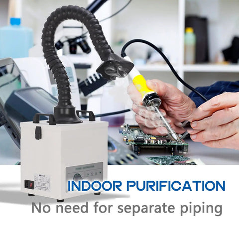 Triple Filter Solder Smoke Absorber Tabletop Fume Extractor with 99.97 Percent Purification capturing solder fumes