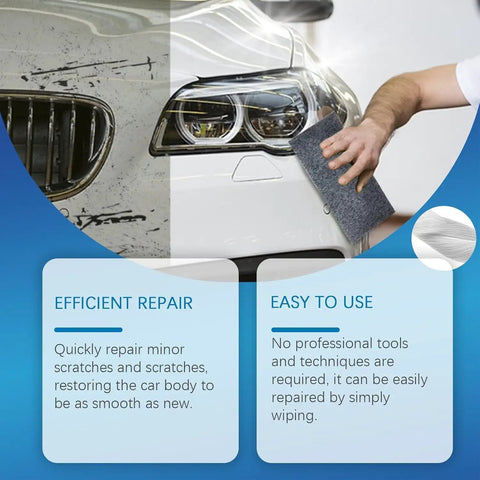 Person using Scratch Remover Magic Cleaning Cloths Pack 10 Easy Fix For Light Scratches Scuffs And Blemishes On Any Car Color
