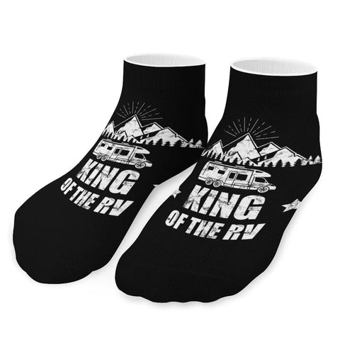 5 Pairs Ankle Socks For Running, Gym And RV Camping - Moisture-Wicking, Quick-Dry Athletic Socks with RV camping graphic design