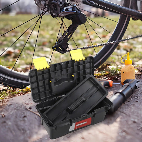 Open Two Layer Portable Plastic Toolbox For Electricians And Carpenters 10 Inch Handy Tool Organizer by bicycle outdoors