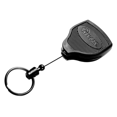 Badass Heavy Duty Locking Keychain With 36 Inch Retractable Aramid Strap Shatter Proof Case Built Tough For Everyday Carry Anti Snag Ball Joint Swivel Design Made In Usa Matte Black