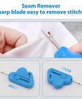 Close-up of seam ripper in Magnetic Seam Guide Set For Sewing Machine Three Piece Must Have With Seam Rippers And Hemmer Guide.