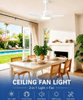 Upgraded 17 Inch Ceiling Fan With Integrated Light Kit And Wireless Remote Featuring Straight Up Quiet Dc Motor Reversible Airflow For Bedroom Kitchen Garage All Season Comfort in cozy dining area.