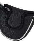 Black mallet putter headcover with magnetic closure, protects heel shafted mallets like Odyssey 2 Ball, Scotty Cameron, Taylormade Spider.