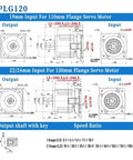 Solid Aluminum Planetary Gear Box Pumping Out Badass Torque For Twenty Two Mm Input Servo Motor Reducer size dimensions diagram