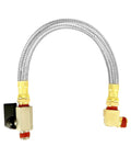 Two Pack Extended Tank Drain Valve Kit For Air Compressors With Ten Inch Drain Hose And One Quarter Inch NPT Threads, braided steel