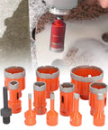 Heavy Duty 11-Piece Hole Saw Kit For Cutting Ceramic Tile Marble And Granite Sizes 6mm To 68mm With M14 Hex Adapter For Smooth Vacuum Brazed Drilling Cuts, orange drill bits on tile