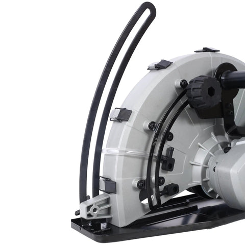 Close-up of the 2600W 14 Inch Concrete Saw With Diamond Blade Wet Dry Electric Circular Cutter showing motor and safety features.