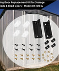 DK100 A Shed Door Full Kit Door Tune Up Kit Replacements Parts For Sliding Shed Doors Hardware Kit With Black Handle