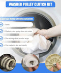 Washer Pulley Clutch Kit With Drive Belt For Whirlpool And Maytag Top Load Washers, symptoms it can fix, hand putting cloth in washer