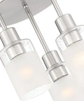 Cedar Lane 3-Light Semi Flush Mount Ceiling Light Dope Brushed Nickel 11 Inch Indoor Fixture close-up, etched glass shade detail.