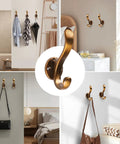 Heavy Duty Black Wall Hooks 6 Pack With Double Prong Design Built Tough Metal Coat Hangers Includes Screws And Wall Anchors For Secure Mounting on wall with coats and bags