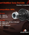 Front Sway Bar Links Kit For Honda Civic 2001-2005, CR-V 2002-2006, Element 2003-2011, Heavy Duty Stabilizer Links With Durable Bearings For A Stronger, Smoother Ride And Tight, Responsive Handling, close-up metal end link