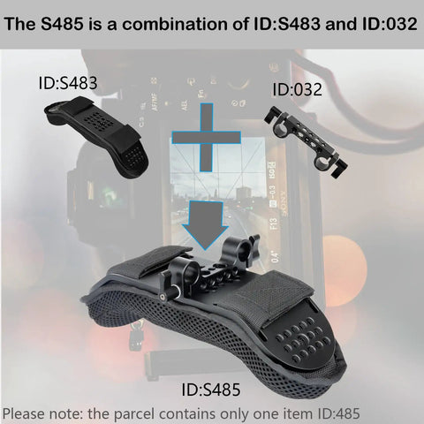 Steady Shoulder Mount And Pad for DSLR Camcorders And DV Cameras with 15mm Rail System shown with components S483 and 032.