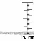 Image showing Sterling Silver Diamond Cut Rope Chain Bracelet 2.3mm 8.5 Inch against a ruler for size reference.