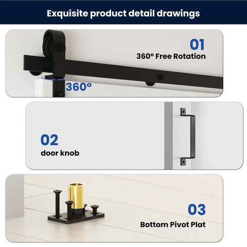 56 Inch By 84 Inch Bifold Sliding Barn Door With One Lite Tempered Frosted Glass Panel And Sliding Hardware Kit Pre Drilled Closet Slab 5.33 Foot Track For Four Doors MDF White