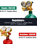 Top Shelf Oxygen Acetylene Torch Kit With Dual Gas Tanks Portable Welding Cutting And Brazing Rig Featuring Pro Specs Regulators with tanks and gauges