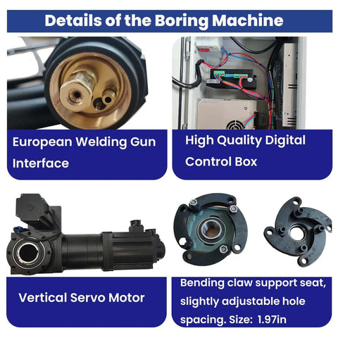 Components of Heavy Duty Portable Line Boring And Welding Machine Kit For On Site Excavator And Loader Chain Repair 110V 220V 100T