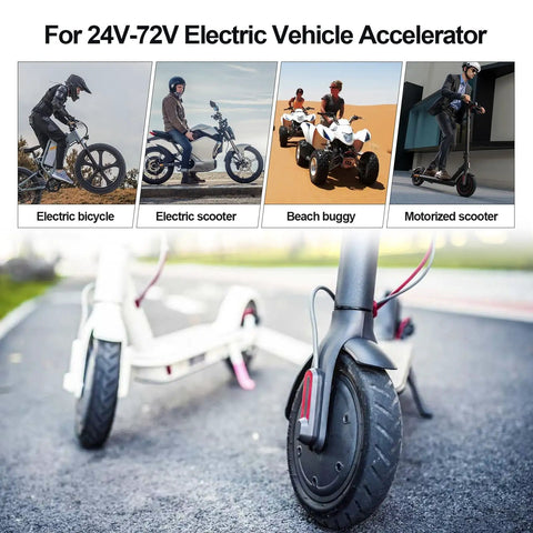 300X Thumb Throttle For 7 To 8 Inch Handlebars 22mm On Electric Bikes And Scooters, Smooth Quick Acceleration, Wide Voltage Range 12V 24V 36V 48V 60V 72V, M8 Waterproof Plug, Easy Mount On Left Or Right Handlebars