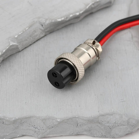 Close-up of Two Pin Core Radio Power Cable 1.2 Meter Long 12 V DC Lead For Kenwood TR 7400 VHF Transceiver Bench Ready Power Cable