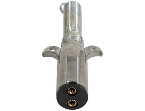 Buyers Products Tc2012 2-Way Zinc Trailer Electrical Connector Plug With Vertical Pins, durable die-cast alloy for secure connection.