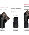 Soft Horse Hair Round Dust Brush 25mm Vacuum Attachment Replacement With One And A Quarter Inch To One And Three Eighths Inch Adapter