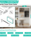 Frigidaire refrigerator door gasket replacement, model 5304502761, 24in wide by 34.7in tall.