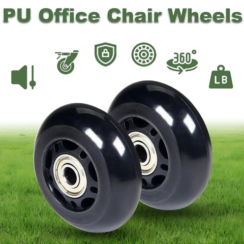 Heavy Duty 2.5 Inch PU Caster Wheels For Exercise Bike And Treadmill Transport Smooth Silent Rolling Casters with black design.