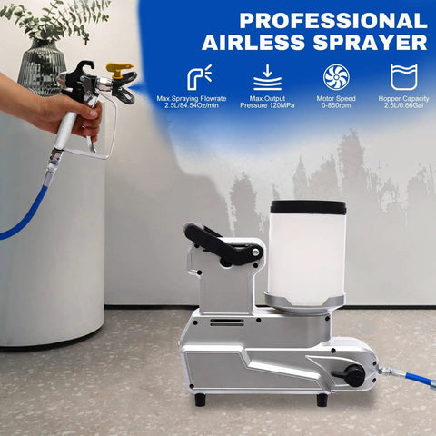 Pro Grade 1600W High Pressure Airless Paint Sprayer For Fast Home Interior Exterior Projects And Commercial Jobs Delivering Glass Coats With Dramatically Less Overspray Ideal For DIY Handymen And Seasoned Crews with adjustable nozzle and hopper.