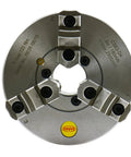 Top Shelf Eight Inch Three Jaw Self Centering Scroll Lathe Chuck Ships With D1 Four Mounting in solid steel for precision work.