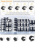Heavy Duty Stainless Steel Cable Clamps Kit With Rubber Cushion For Hoses And Pipes Adjustable Size 44 Piece Assortment Built To Last