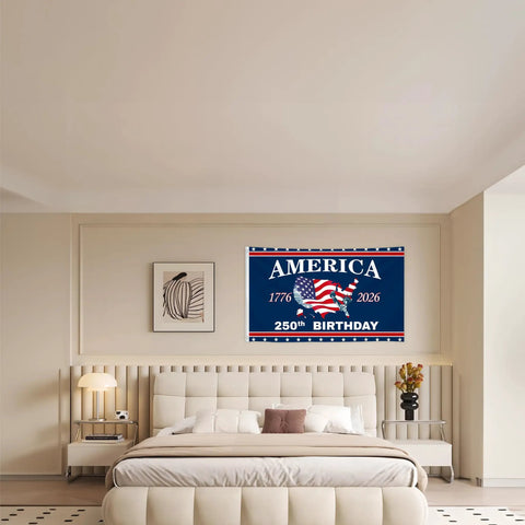 Bedroom decor with Totally All American 250th Anniversary Flag 3x5 Ft Double Sided Three Layer Fabric We The People 1776 2026