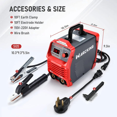 160A Digital Stick Welder Dual Voltage 110 220V IGBT Inverter Arc Welder MMA Mini Portable Welder with accessories