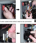 4-5 Ton HVAC Hard Start Capacitor Kit for Air Conditioners installation with pre-wired connectors and color-coded wires.