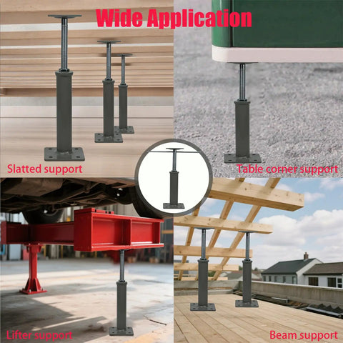 Heavy Duty Adjustable Floor Jacks, 11.8 to 16 Inch Telescoping Height, 11,000 Lb Capacity Per Jack, 2 Pack in various support applications