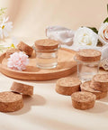 Two Size Wood Cork Plugs 10 Pack Large Tapered Wooden Stoppers For Wine Beer And Glass Bottles Ornaments Natural Soft Wood Replacement Ideal For DIY Projects Bottle Displays And Bottle Ornaments Crafting on tray