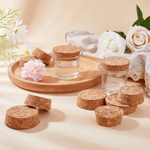 Two Size Wood Cork Plugs 10 Pack Large Tapered Wooden Stoppers For Wine Beer And Glass Bottles Ornaments Natural Soft Wood Replacement Ideal For DIY Projects Bottle Displays And Bottle Ornaments Crafting on tray