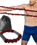 Man using 25 Lb Draw Bow Trainer Band For Archery, Rubber Strength Training Bands For Recurve And Compound Bow