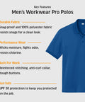 Unisex Pro Polo Work Shirt With Moisture Wicking Fabric And UPF 30 Sun Protection Collared Work Tee For Men And Women Built Tough
