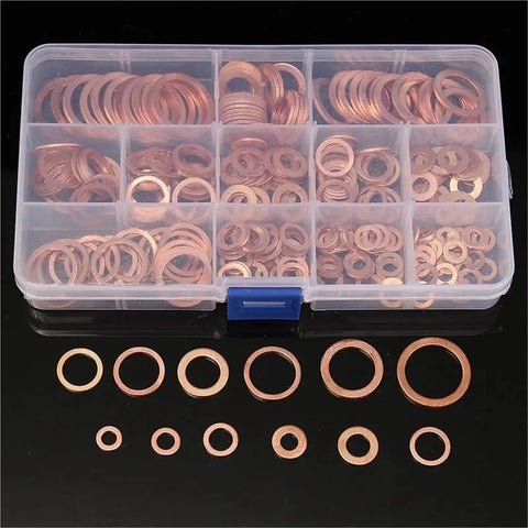 Sweet Heavy Duty Flat Copper Washers Gaskets Bolt Nut Assortment Kit For Hot Rods Cars Trucks 150 Pieces Sizes M5 To M22 in case